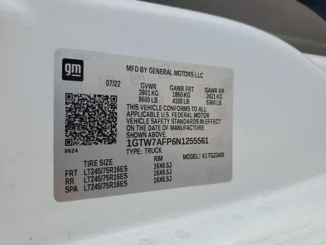 2022 GMC SAVANA G2500  