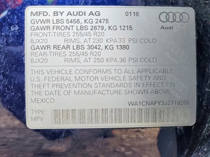 2018 AUDI Q5 PRESTIGE  