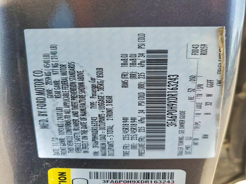 2013 FORD FUSION SE  