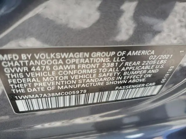 2021 VOLKSWAGEN PASSAT R-LINE