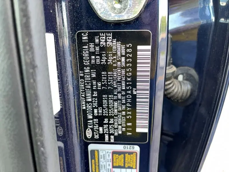 2019 KIA SORENTO EX V6  