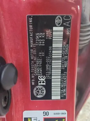 2016 TOYOTA COROLLA L  