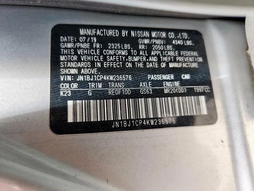 2019 NISSAN ROGUE SPORT S  
