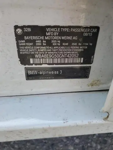 2016 BMW 328 I SULEV  