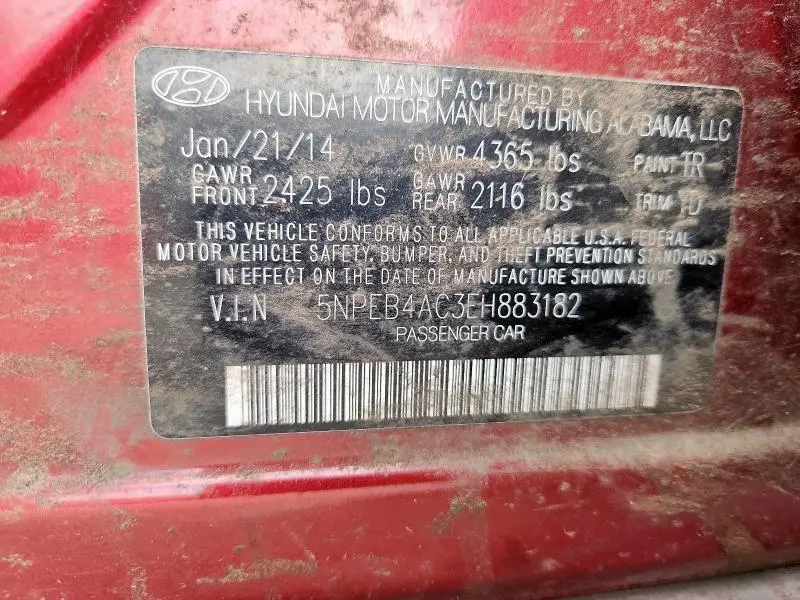 2014 HYUNDAI SONATA GLS  