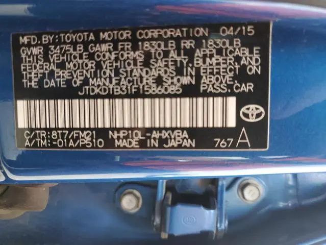 2015 TOYOTA PRIUS C   
