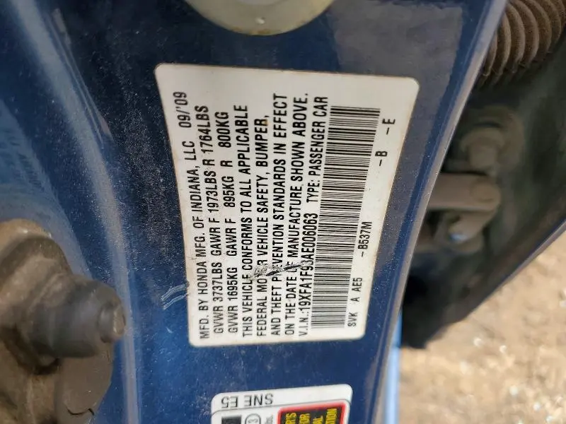 2010 HONDA CIVIC EXL  