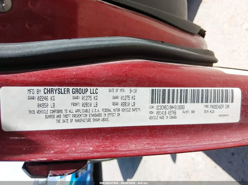 2010 CHRYSLER 300 TOURING/SIGNATURE SERIES/EXECUTIVE SERIES