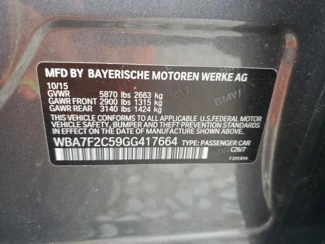 2016 BMW 750 XI