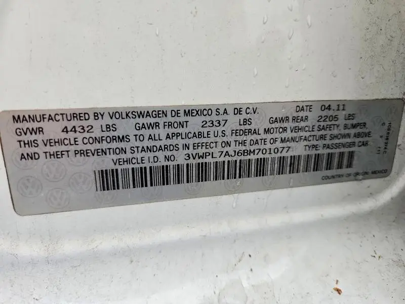 2011 VOLKSWAGEN JETTA TDI  