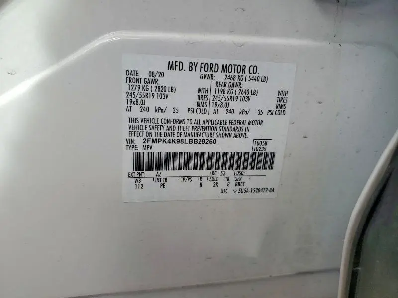 2020 FORD EDGE TITANIUM  