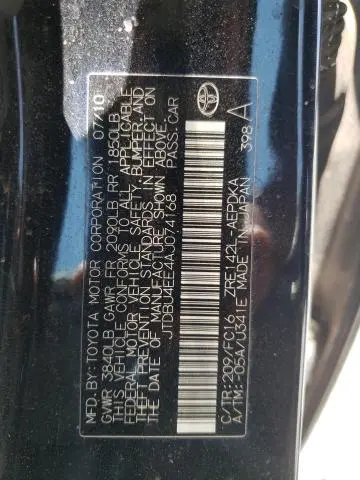 2010 TOYOTA COROLLA BASE  