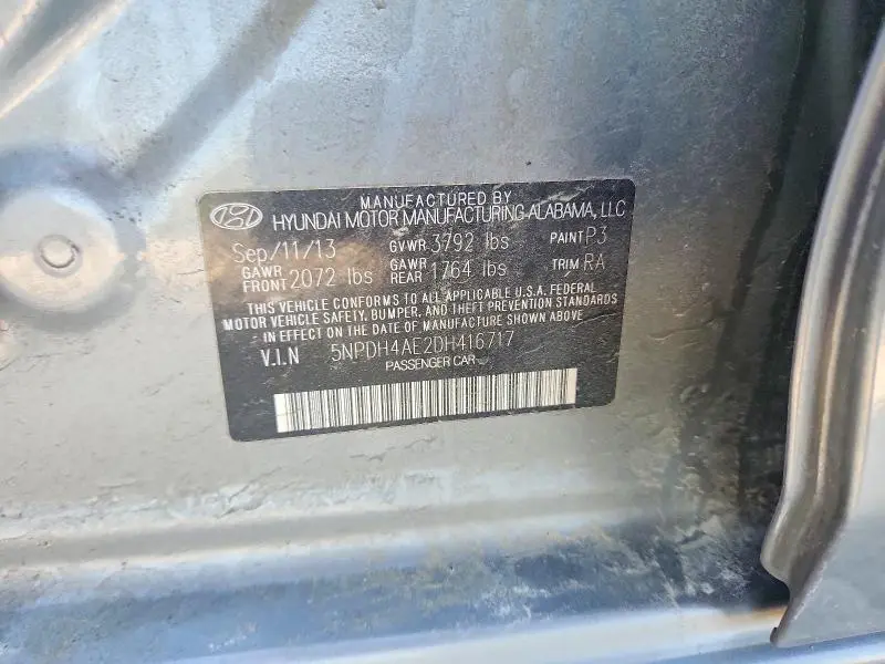 2013 HYUNDAI ELANTRA GLS  