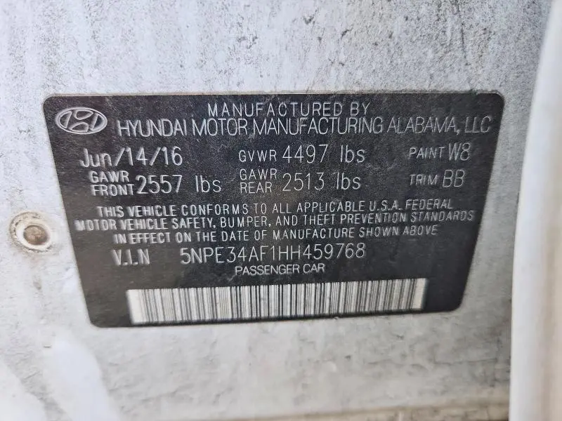 2017 HYUNDAI SONATA SPORT  