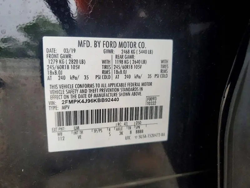 2019 FORD EDGE SEL  
