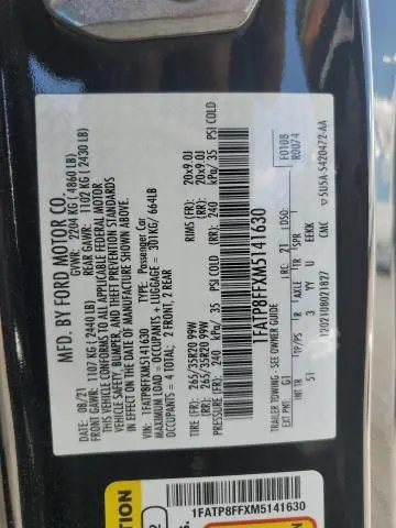 2021 FORD MUSTANG GT  
