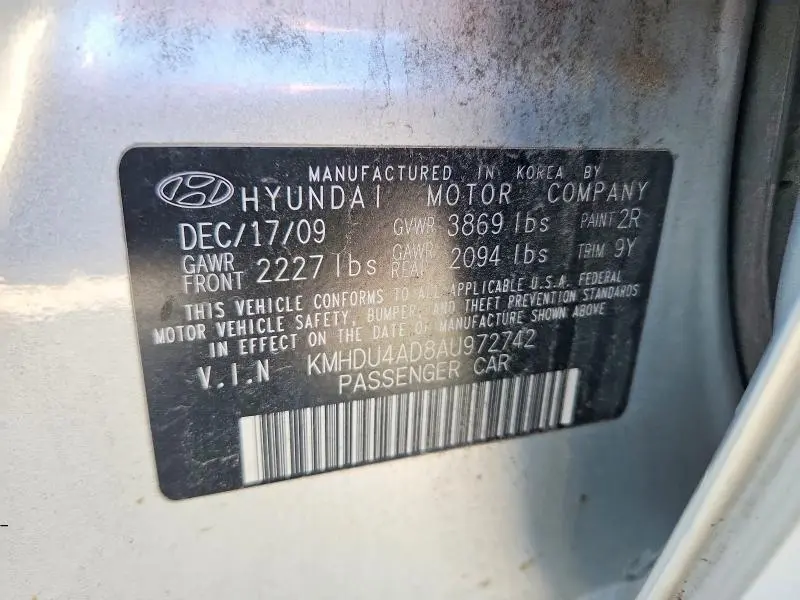 2010 HYUNDAI ELANTRA GLS  