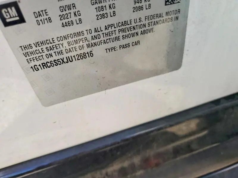 2018 CHEVROLET VOLT LT  