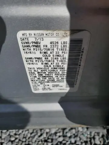 2013 NISSAN ROGUE S