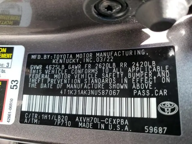 2022 TOYOTA CAMRY XSE