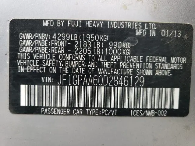 2013 SUBARU IMPREZA   
