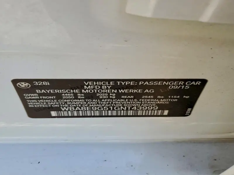 2016 BMW 328 I SULEV  