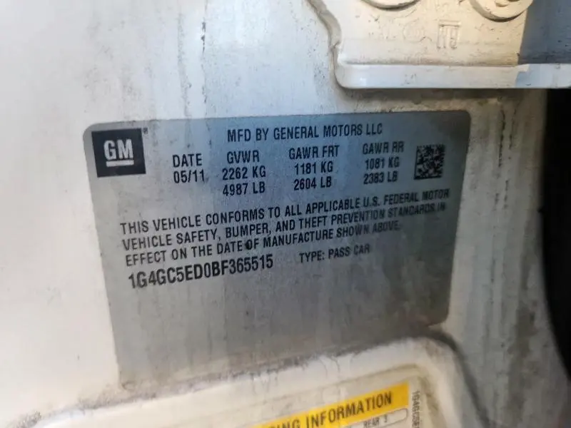 2011 BUICK LACROSSE CXL  