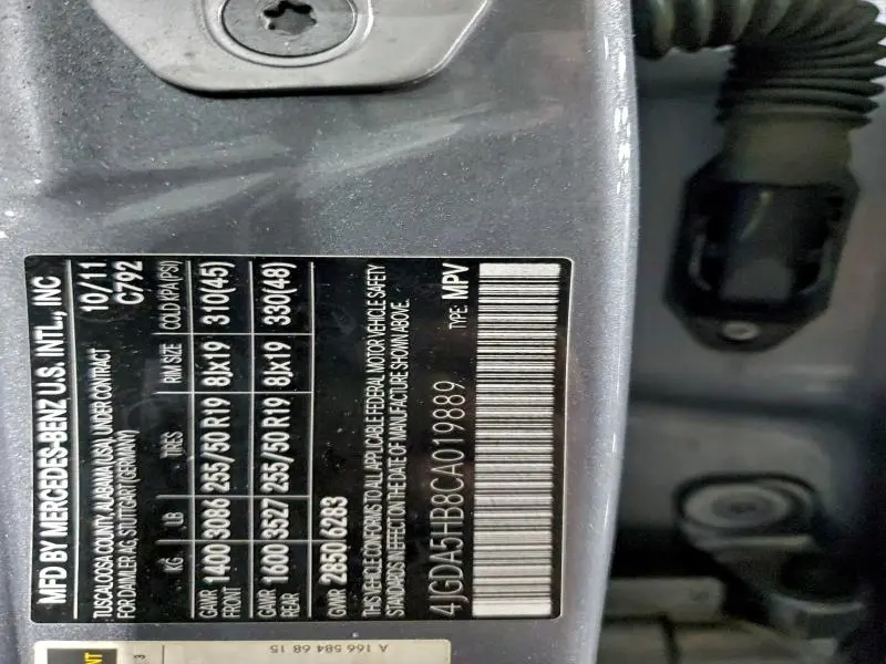 2012 MERCEDES-BENZ ML 350 4MATIC  