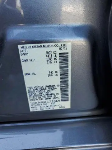 2016 NISSAN ALTIMA 3.5SL  