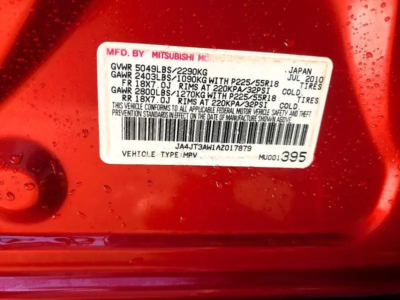 2010 MITSUBISHI OUTLANDER SE  