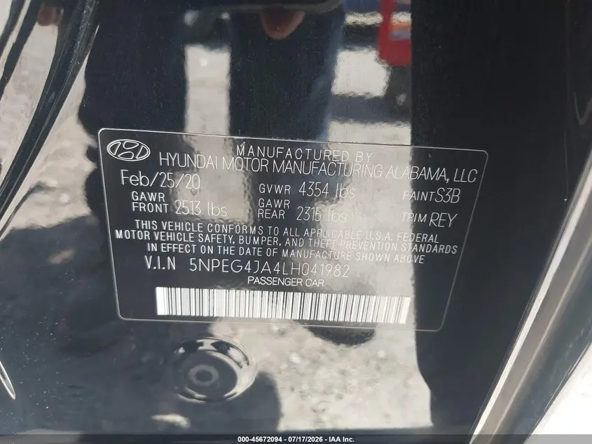 2020 HYUNDAI SONATA SE