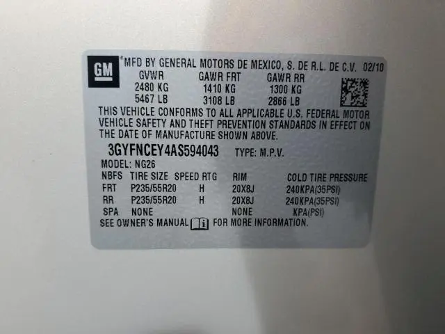 2010 CADILLAC SRX PREMIUM COLLECTION  