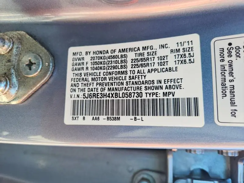 2011 HONDA CR-V SE  