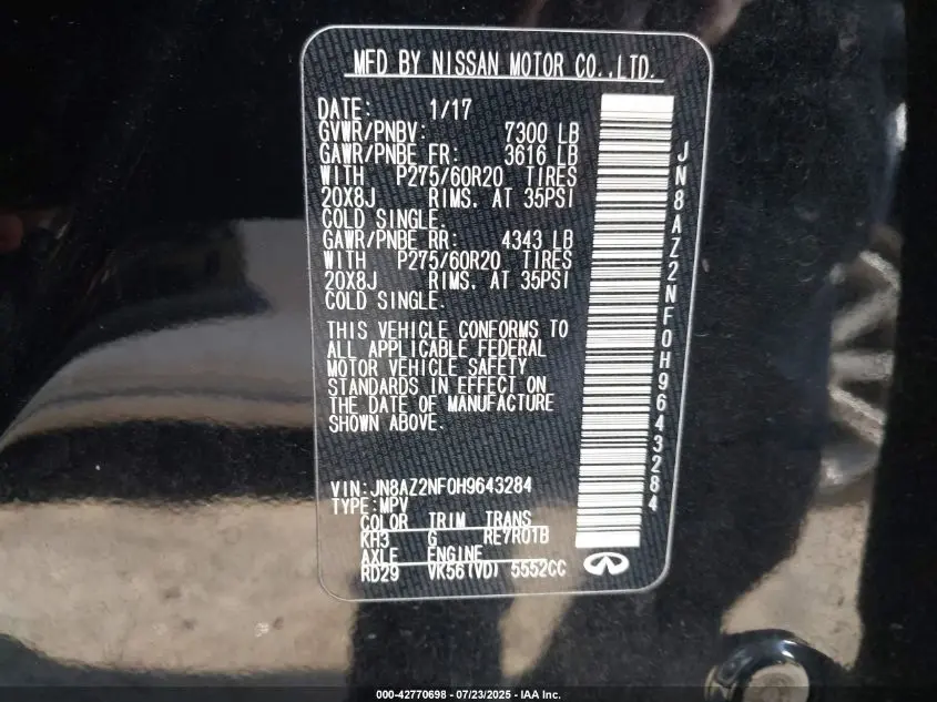 2017 INFINITI QX80  