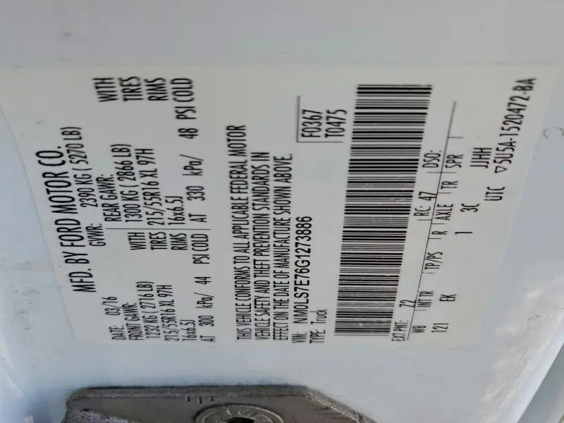 2016 FORD TRANSIT CONNECT XL  