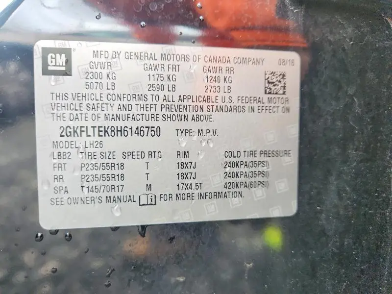 2017 GMC TERRAIN SLE  