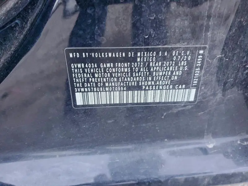 2020 VOLKSWAGEN JETTA S  