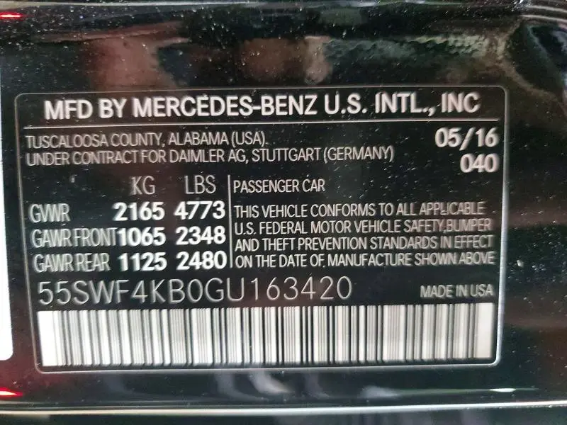 2016 MERCEDES-BENZ C 300 4MATIC  