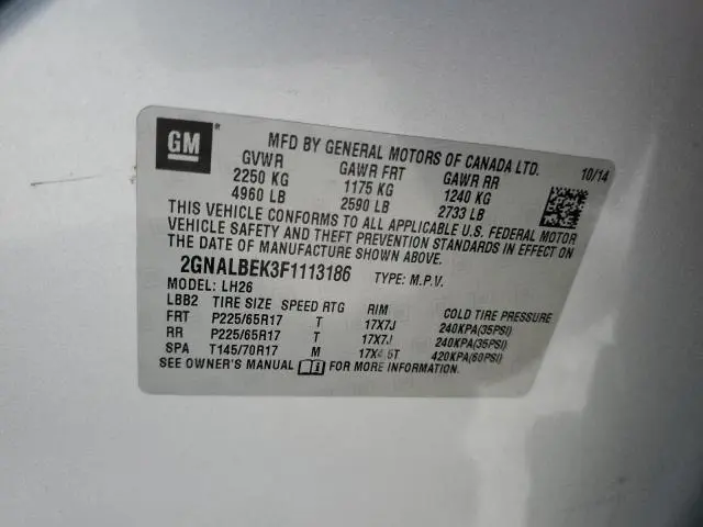 2015 CHEVROLET EQUINOX LT  