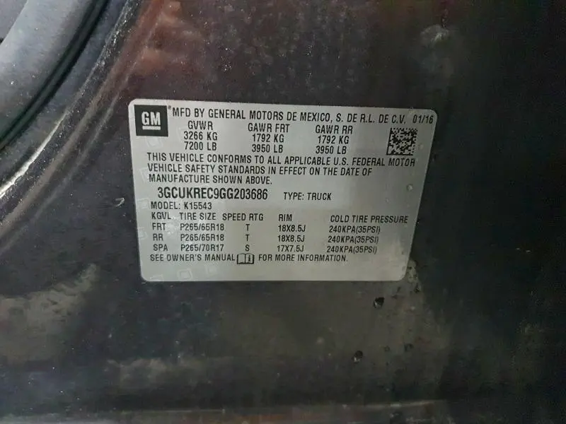 2016 CHEVROLET SILVERADO K1500 LT  