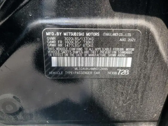 2021 MITSUBISHI MIRAGE ES  