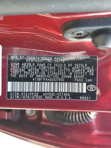 2016 TOYOTA CAMRY LE  