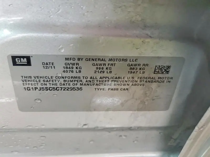 2012 CHEVROLET CRUZE ECO  