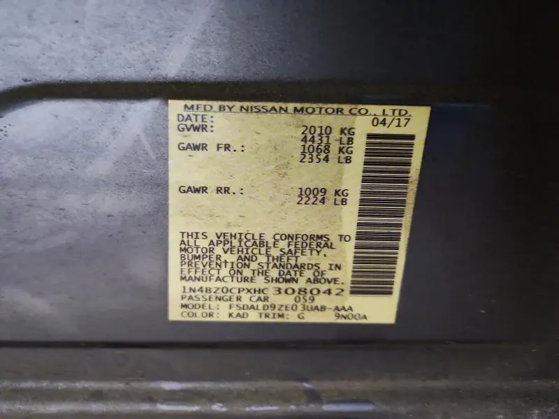 2017 NISSAN LEAF SV  