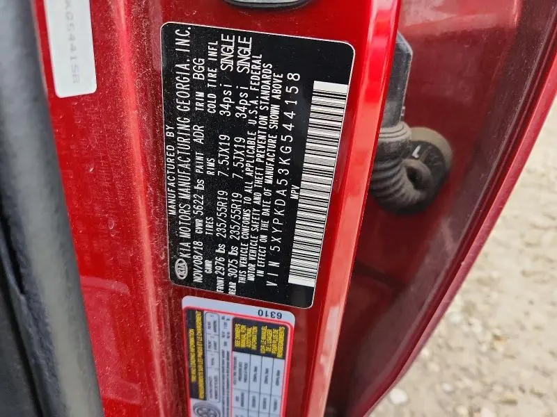 2019 KIA SORENTO SX V6  