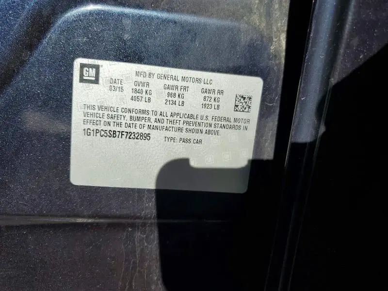 2015 CHEVROLET CRUZE LT  