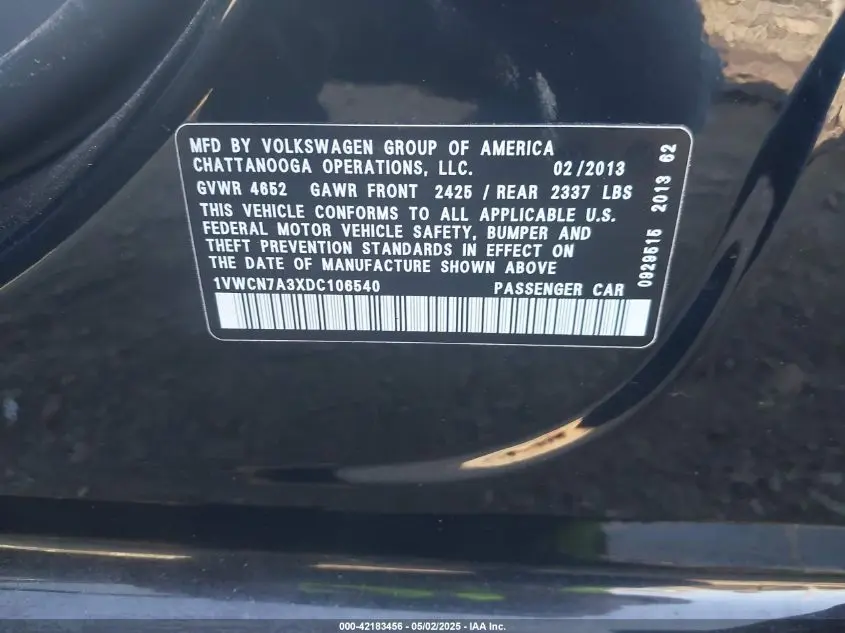 2013 VOLKSWAGEN PASSAT 2.0L TDI SEL PREMIUM