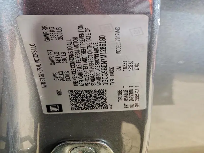 2021 CHEVROLET COLORADO   