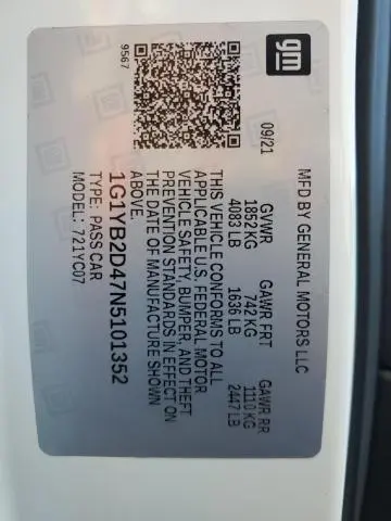 2022 CHEVROLET CORVETTE STINGRAY 2LT  