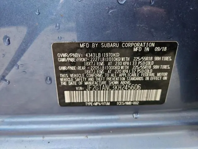 2019 SUBARU CROSSTREK LIMITED  